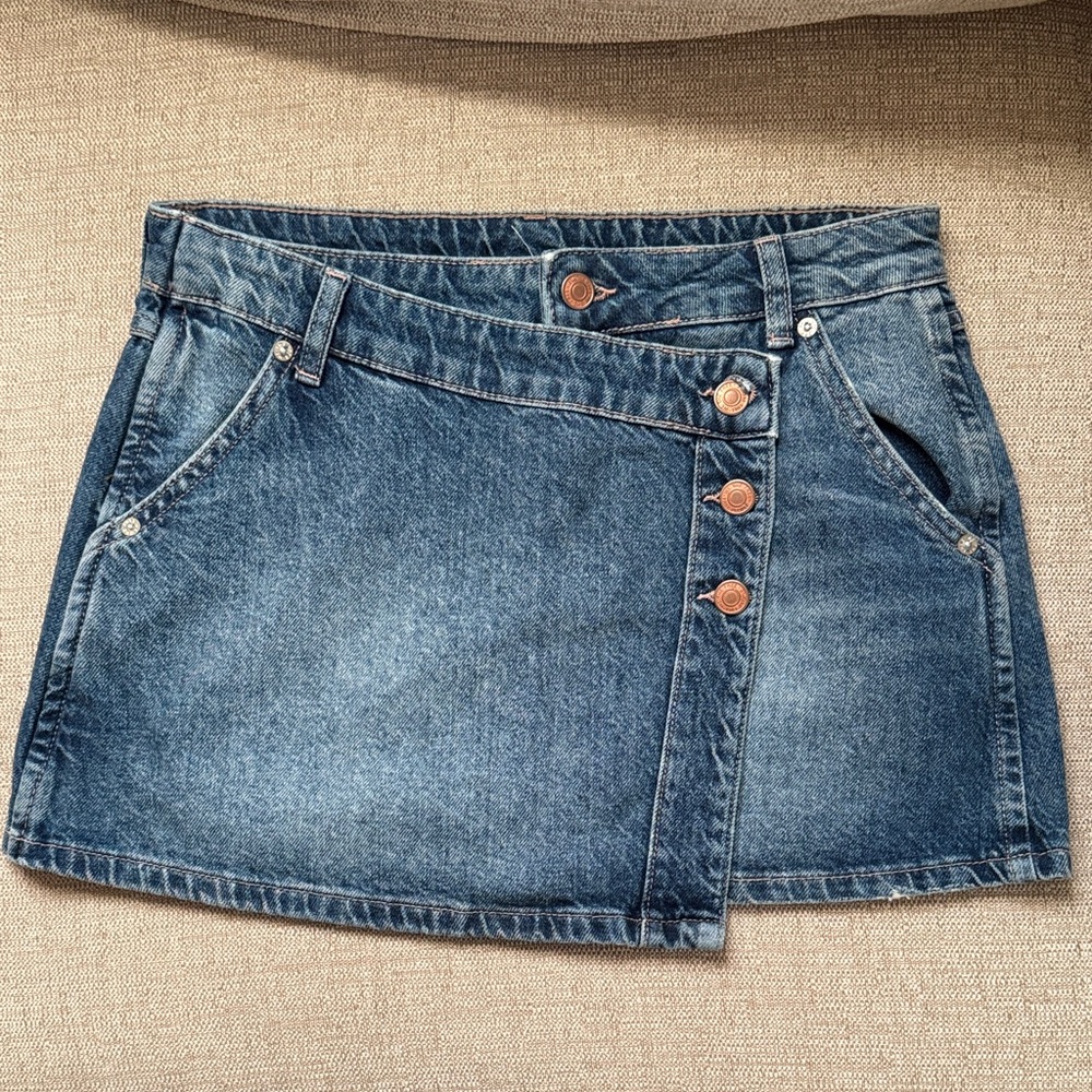 Free People Blue Denim Skirt
